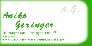 aniko geringer business card